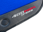 Blue Floor Mats For Ferrari 488 Pista Spider 2019-2021 With Carbon Fiber Leather - AutoWin