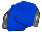 Blue Floor Mats For Ferrari 488 Pista Spider 2019-2021 With Carbon Fiber Leather - AutoWin