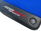 Blue Floor Mats For Ferrari 488 Pista Spider 2019-2021 With Carbon Fiber Leather - AutoWin