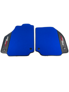 Blue Floor Mats For Ferrari 488 Pista Spider 2019-2021 With Carbon Fiber Leather - AutoWin
