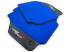 Blue Floor Mats For Ferrari 488 Pista Spider 2019-2021 With Carbon Fiber Leather - AutoWin