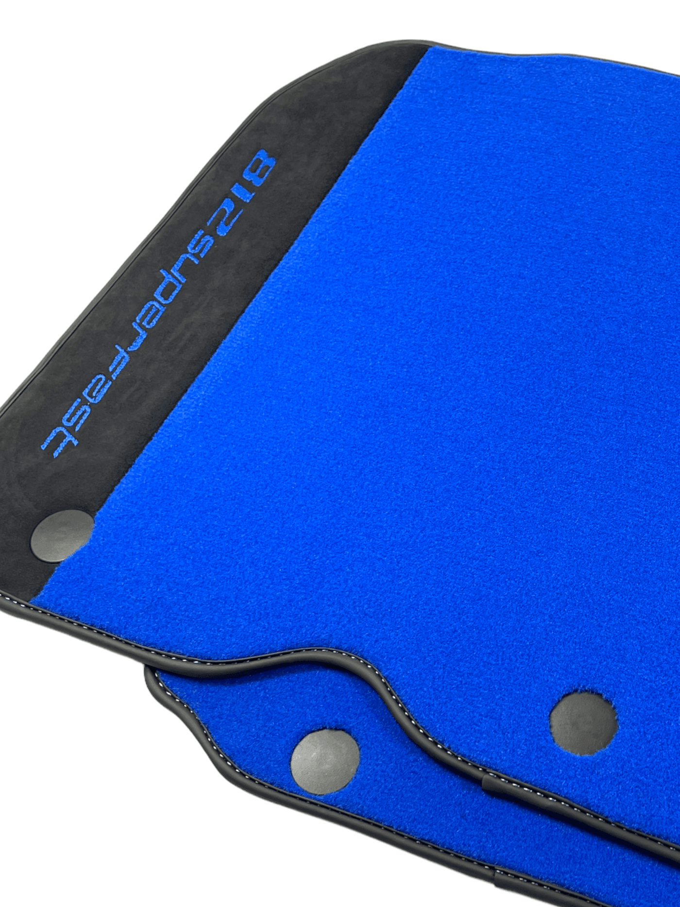 Blue Floor Mats For Ferrari 812 Superfast With Alcantara Leather - AutoWin