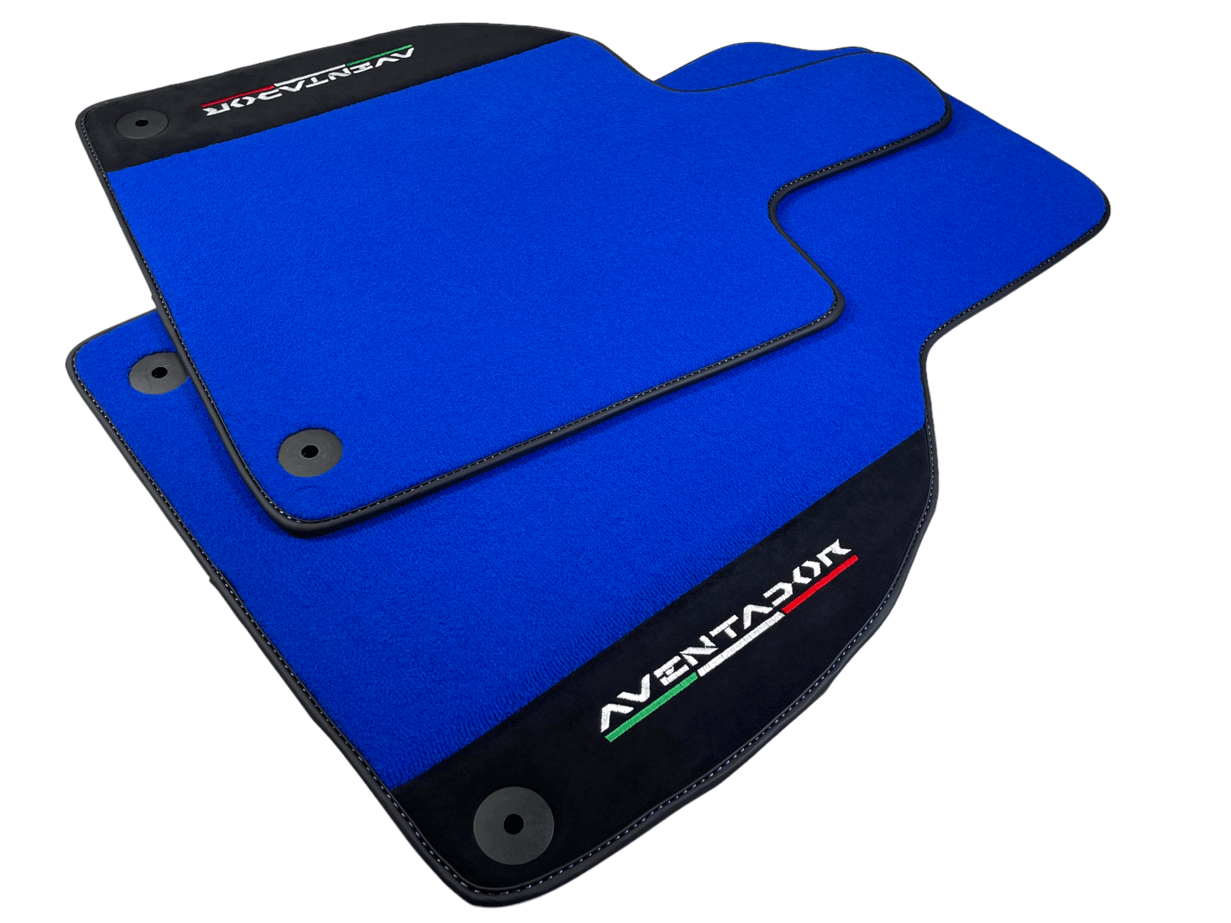 Blue Floor Mats for Lamborghini Aventador With Alcantara Leather - AutoWin