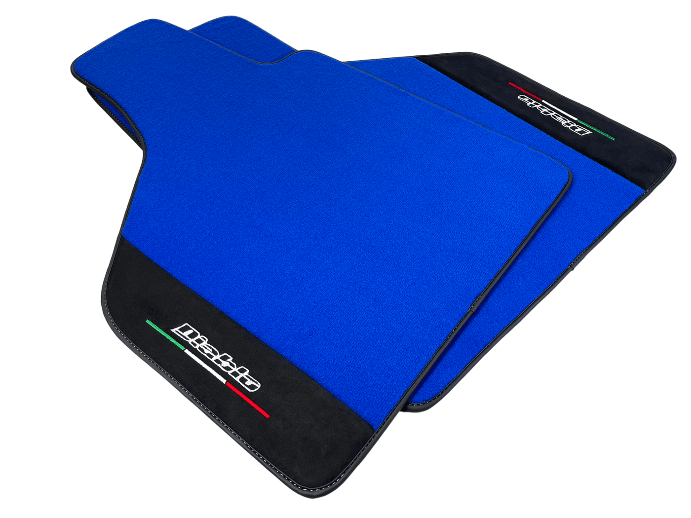 Blue Floor Mats for Lamborghini Diablo 1990-2001 With Alcantara Leather - AutoWin