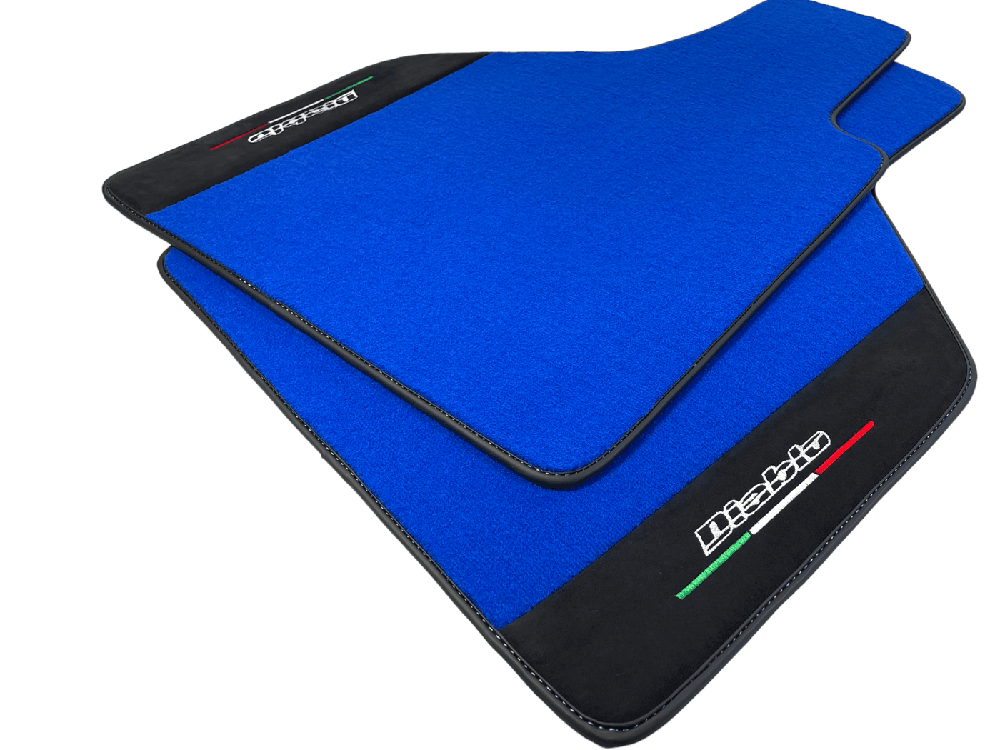 Blue Floor Mats for Lamborghini Diablo 1990-2001 With Alcantara Leather - AutoWin