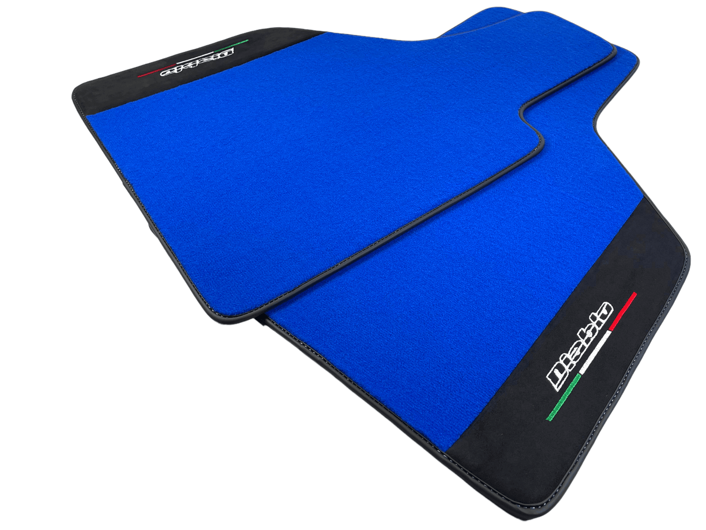 Blue Floor Mats for Lamborghini Diablo 1990-2001 With Alcantara Leather - AutoWin