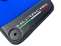 Blue Floor Mats for Lamborghini Huracan With Carbon Fiber Leather - AutoWin