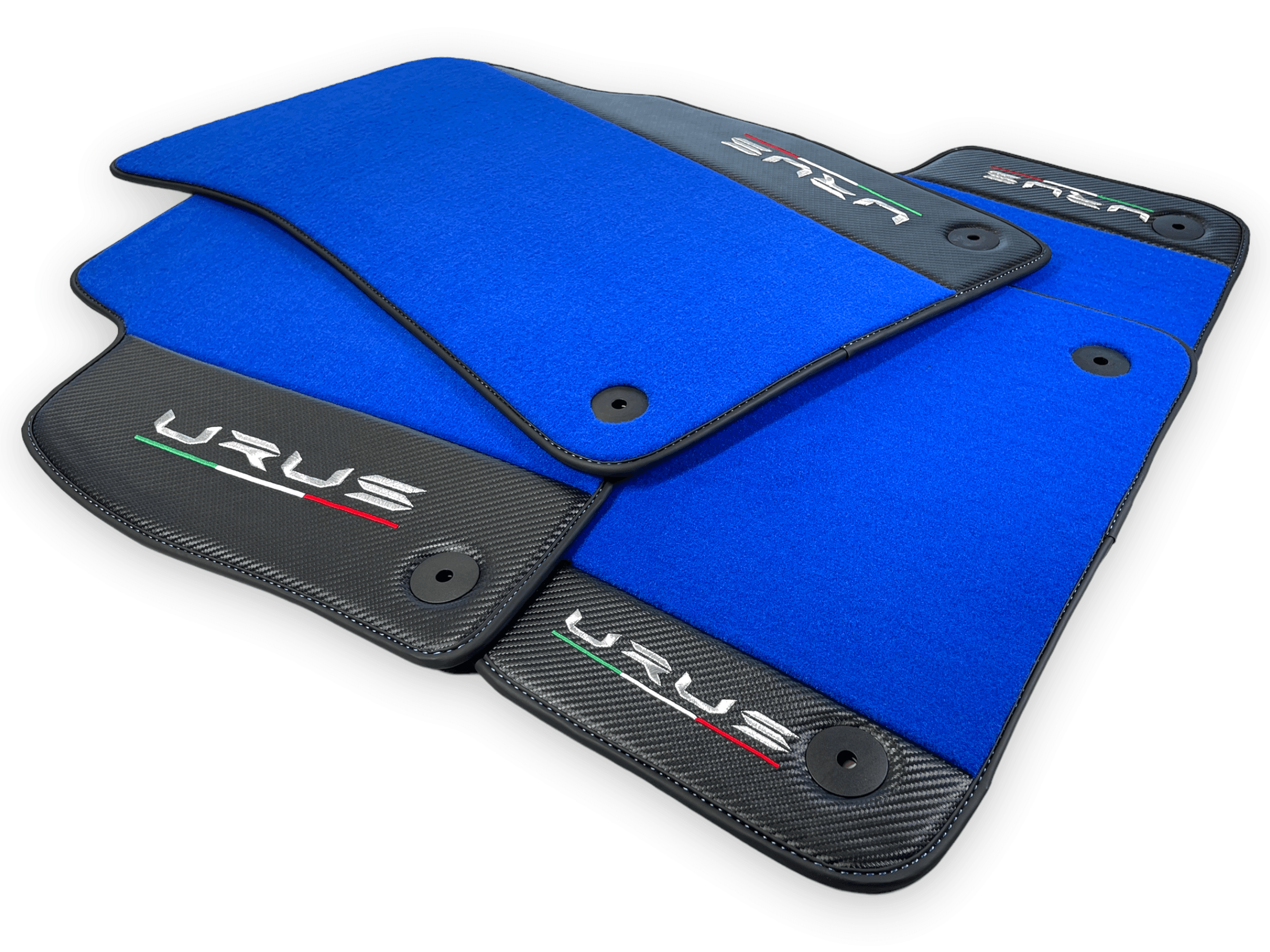 Blue Floor Mats For Lamborghini Urus With Carbon Leather - AutoWin