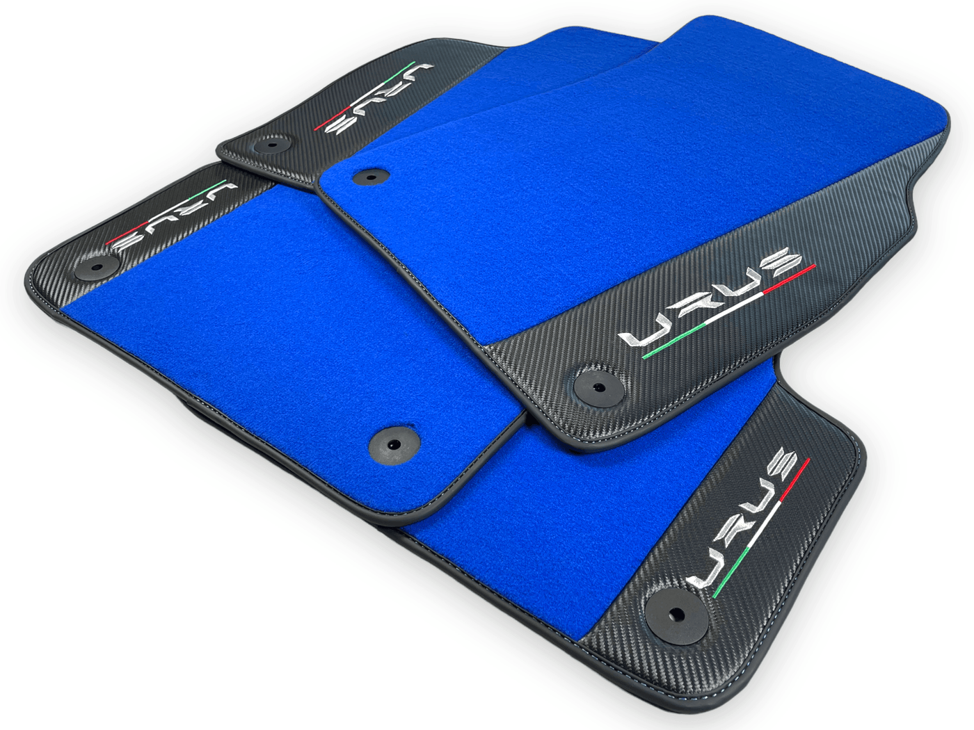 Blue Floor Mats For Lamborghini Urus With Carbon Leather - AutoWin