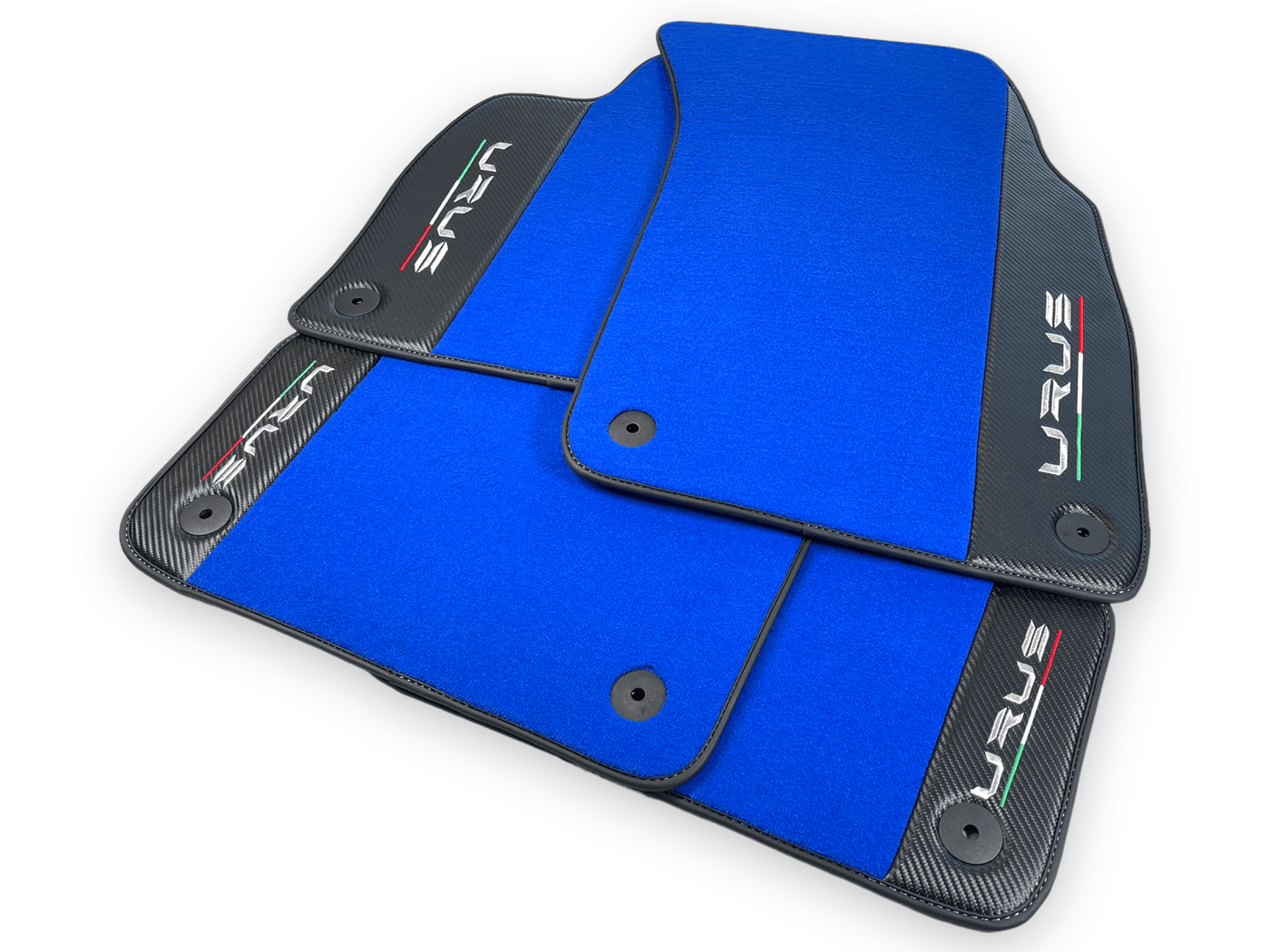 Blue Floor Mats For Lamborghini Urus With Carbon Leather - AutoWin