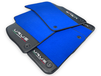 Blue Floor Mats For Lamborghini Urus With Carbon Leather - AutoWin