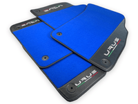 Blue Floor Mats For Lamborghini Urus With Carbon Leather - AutoWin