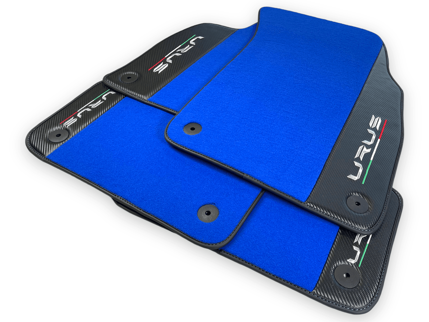 Blue Floor Mats For Lamborghini Urus With Carbon Leather - AutoWin