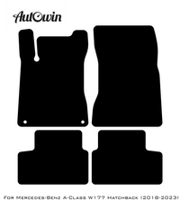 Blue Floor Mats For Mercedes Benz A-Class W177 Hatchback (2018-2023) | Limited Edition - AutoWin