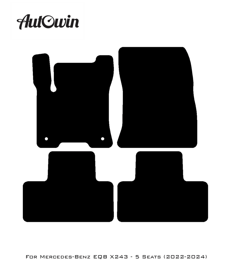 Blue Floor Mats For Mercedes Benz EQB-Class X243 (2022-2024) | Limited Edition - AutoWin