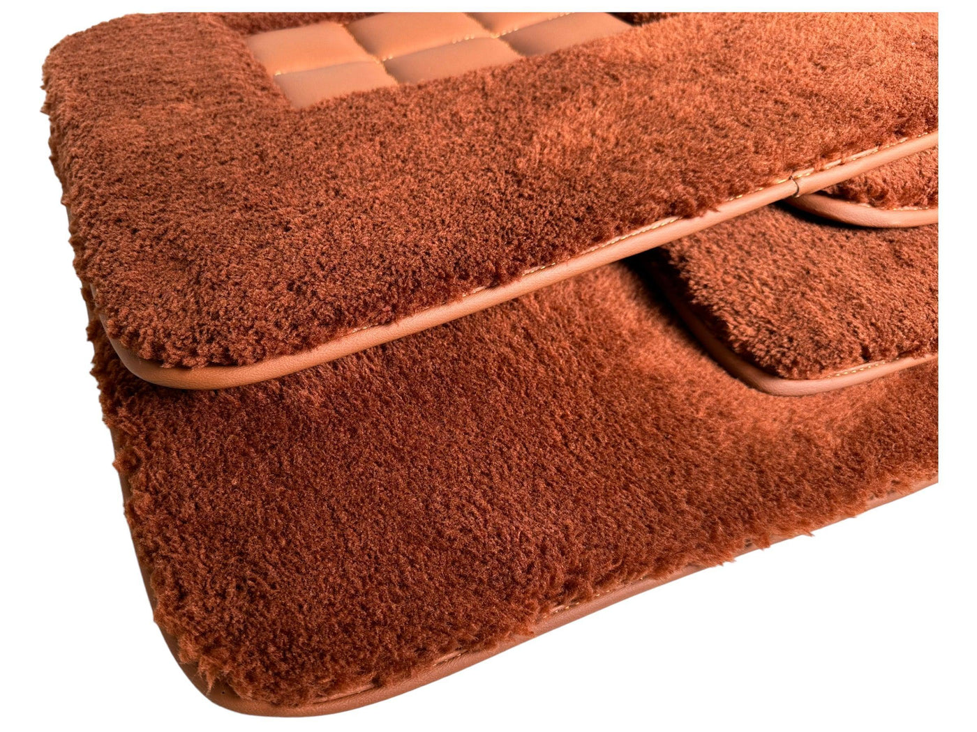 Brown Sheepskin Floor Mats For Rolls Royce Shadow 1965-1977 Er56 Design Brand - AutoWin