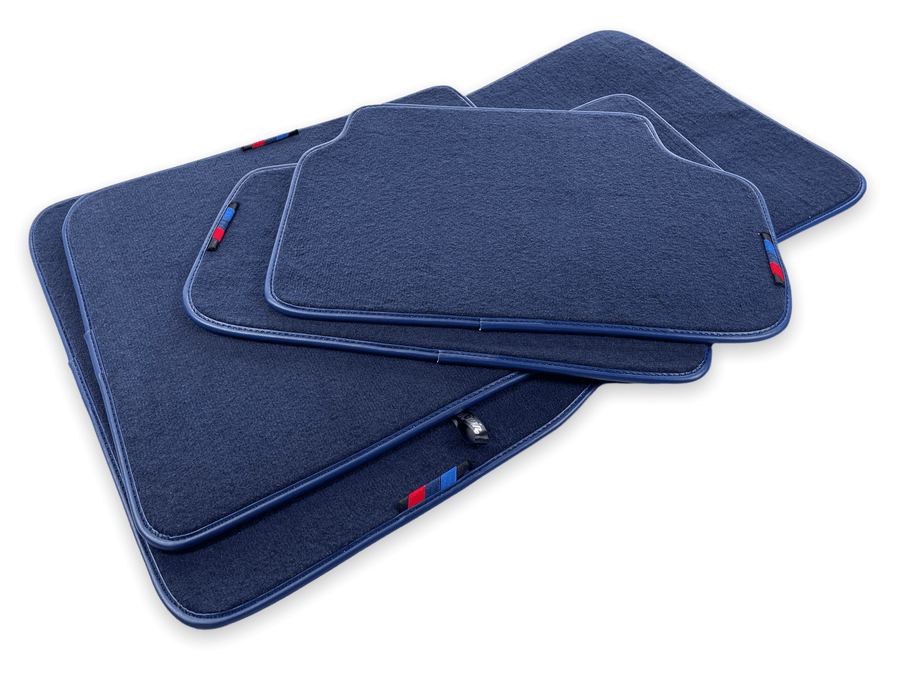 Dark Blue Floor Mats For BMW 7 Series F01 With M Package - AutoWin
