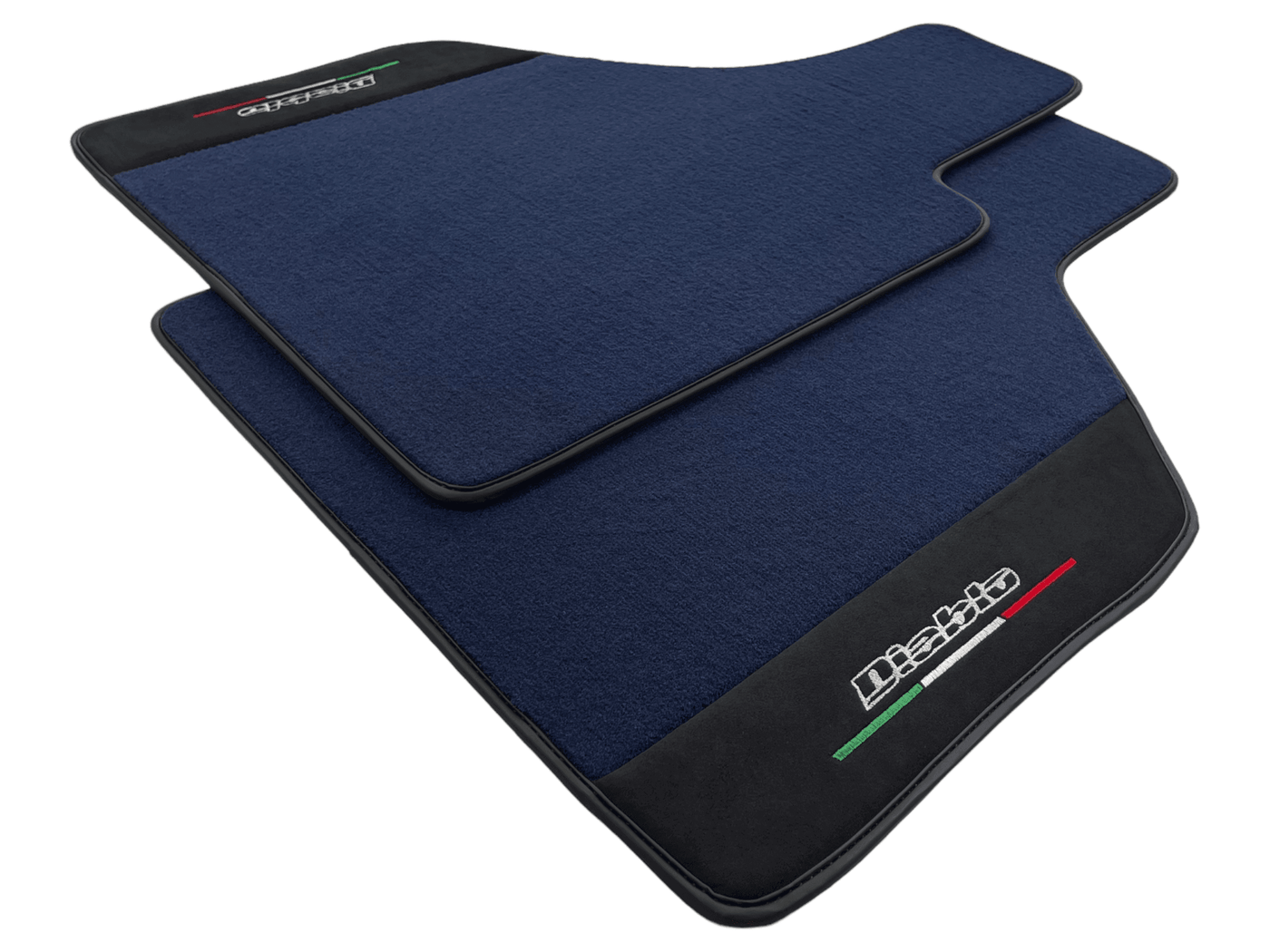 Dark Blue Floor Mats for Lamborghini Diablo 1990-2001 With Alcantara Leather - AutoWin