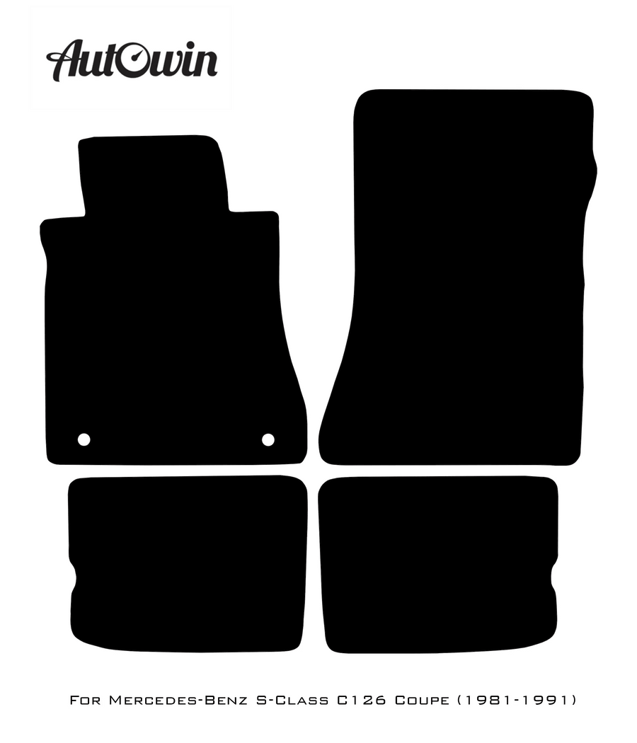 Dark Blue Floor Mats For Mercedes Benz S-Class C126 Coupe (1981-1991) | Limited Edition - AutoWin