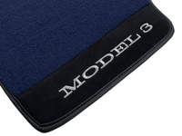 Dark Blue Floor Mats For Tesla Model 3 With Alcantara Leather - AutoWin