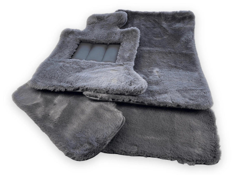 Dark Gray Sheepskin Floor Mats For Bentley Flying Spur (2013-2019) Design Brand - AutoWin