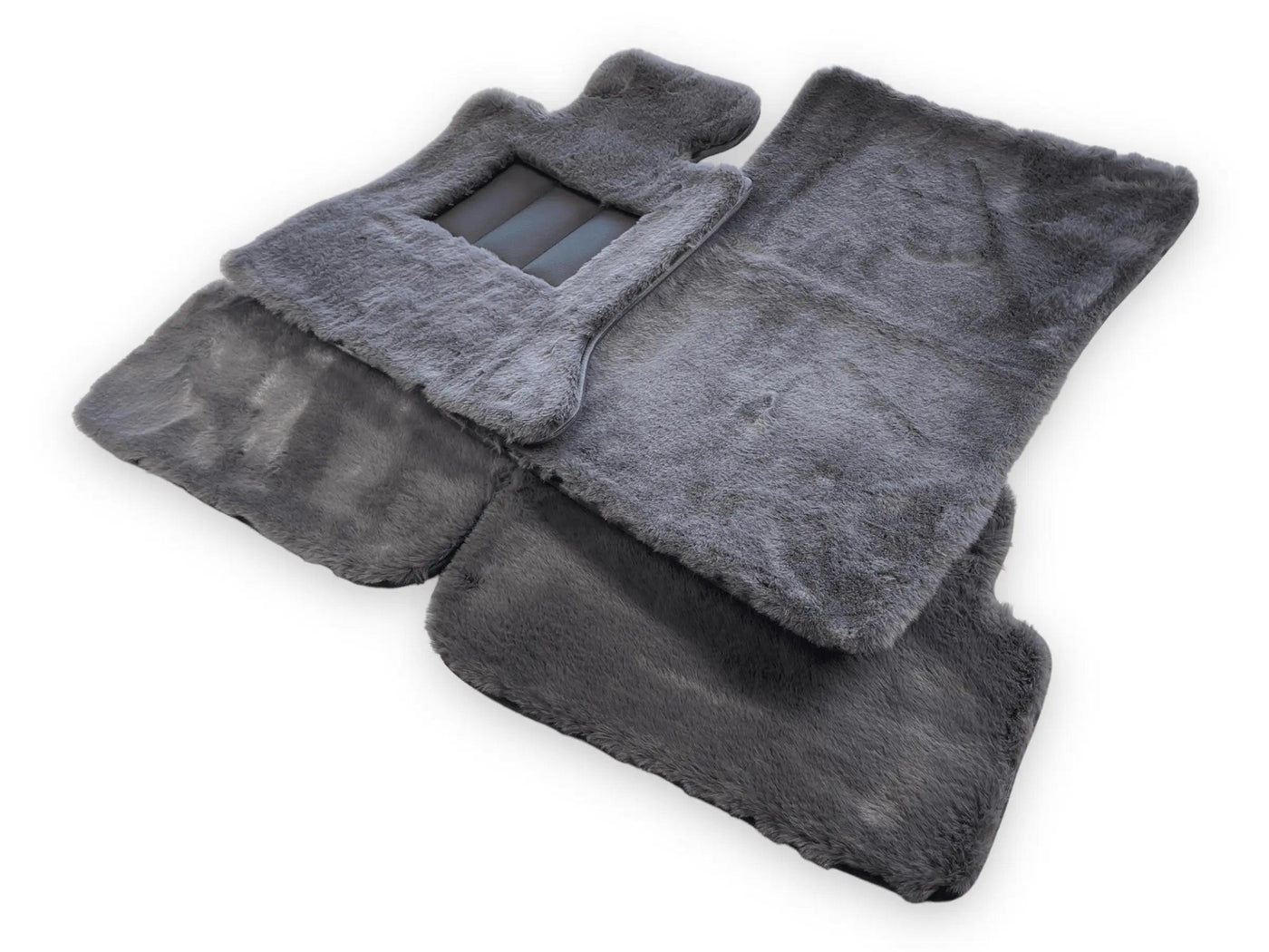 Dark Gray Sheepskin Floor Mats For Bentley Mulsanne (2010-2020) Design Brand - AutoWin