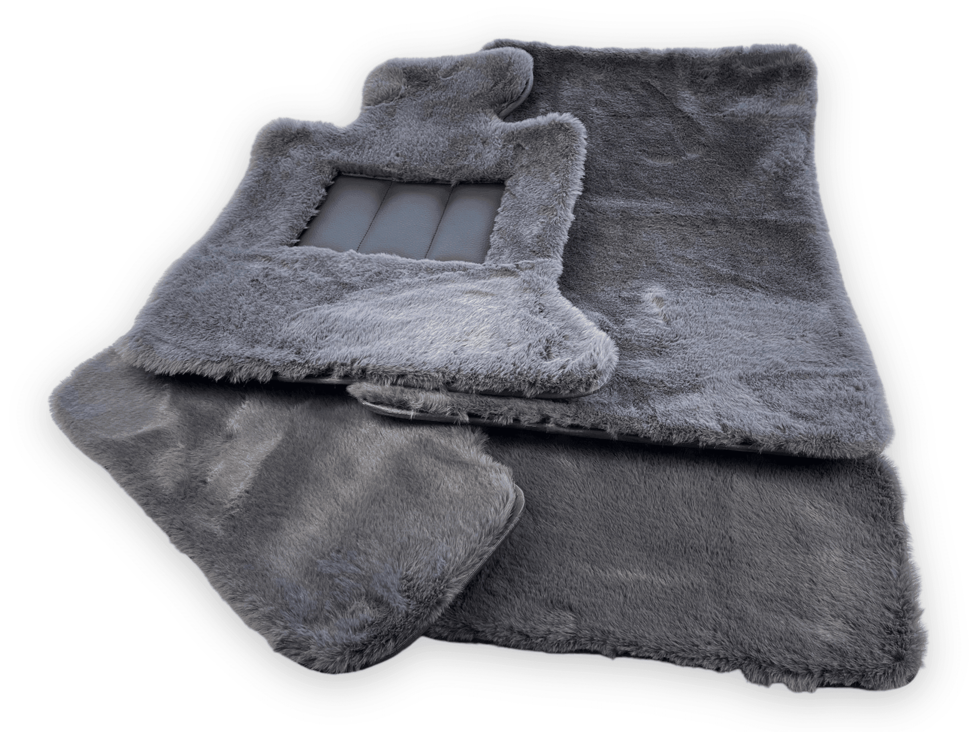 Dark Gray Sheepskin Floor Mats For Rolls Royce Phantom 2003–2016 Er56 Design Brand - AutoWin