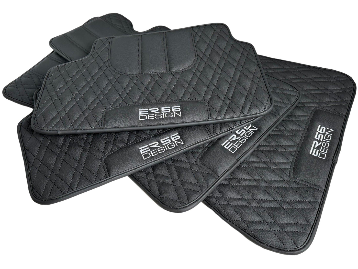 Floor Mats For BMW 3 Series E30 2-doors Coupe Black Leather Er56 Design - AutoWin