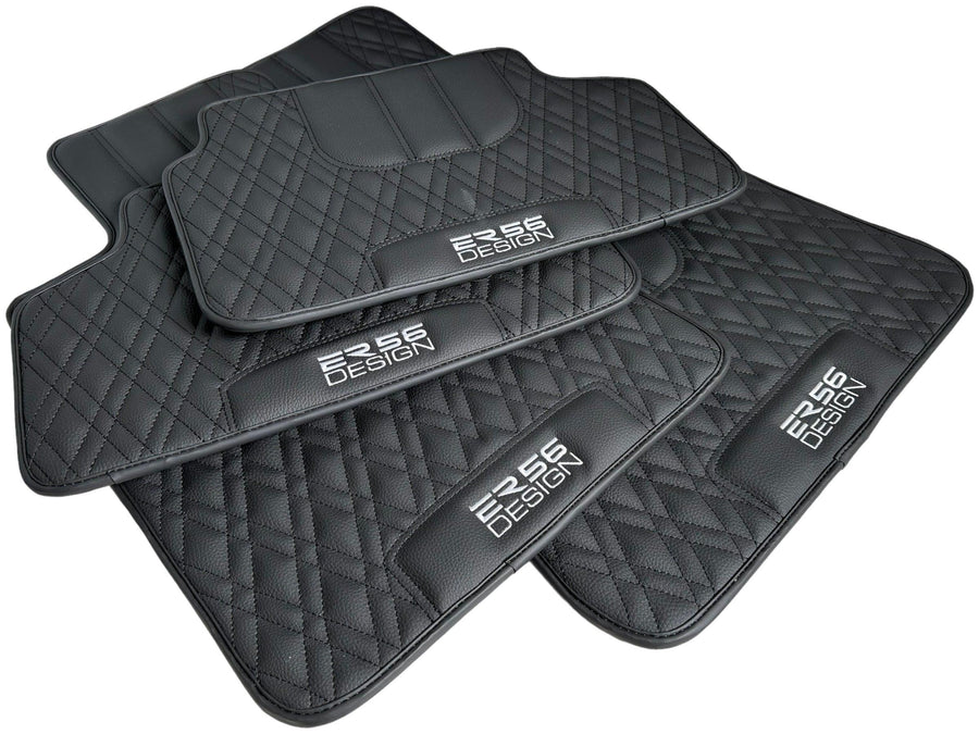 Floor Mats For BMW 5 Series E39 Black Leather Er56 Design - AutoWin