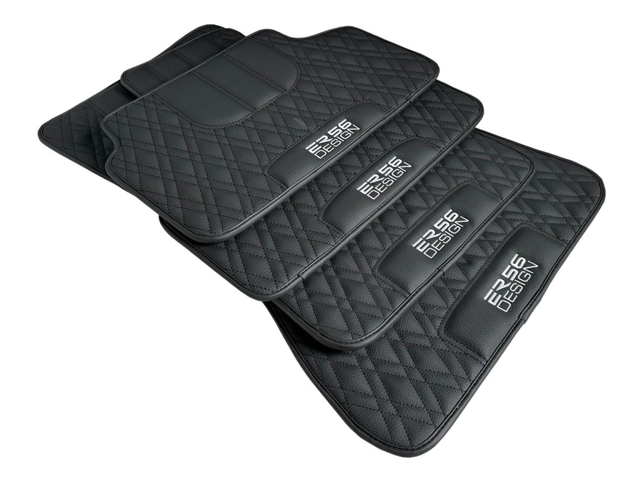 Floor Mats For BMW 6 Series E64 Convertible Black Leather Er56 Design - AutoWin