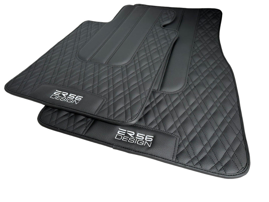 Floor Mats For BMW 7 Series F02 Black Leather Er56 Design - AutoWin