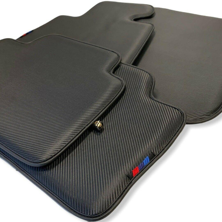 Floor Mats For BMW 8 Series E31 2-door Coupe Autowin Brand Carbon Fiber Leather - AutoWin