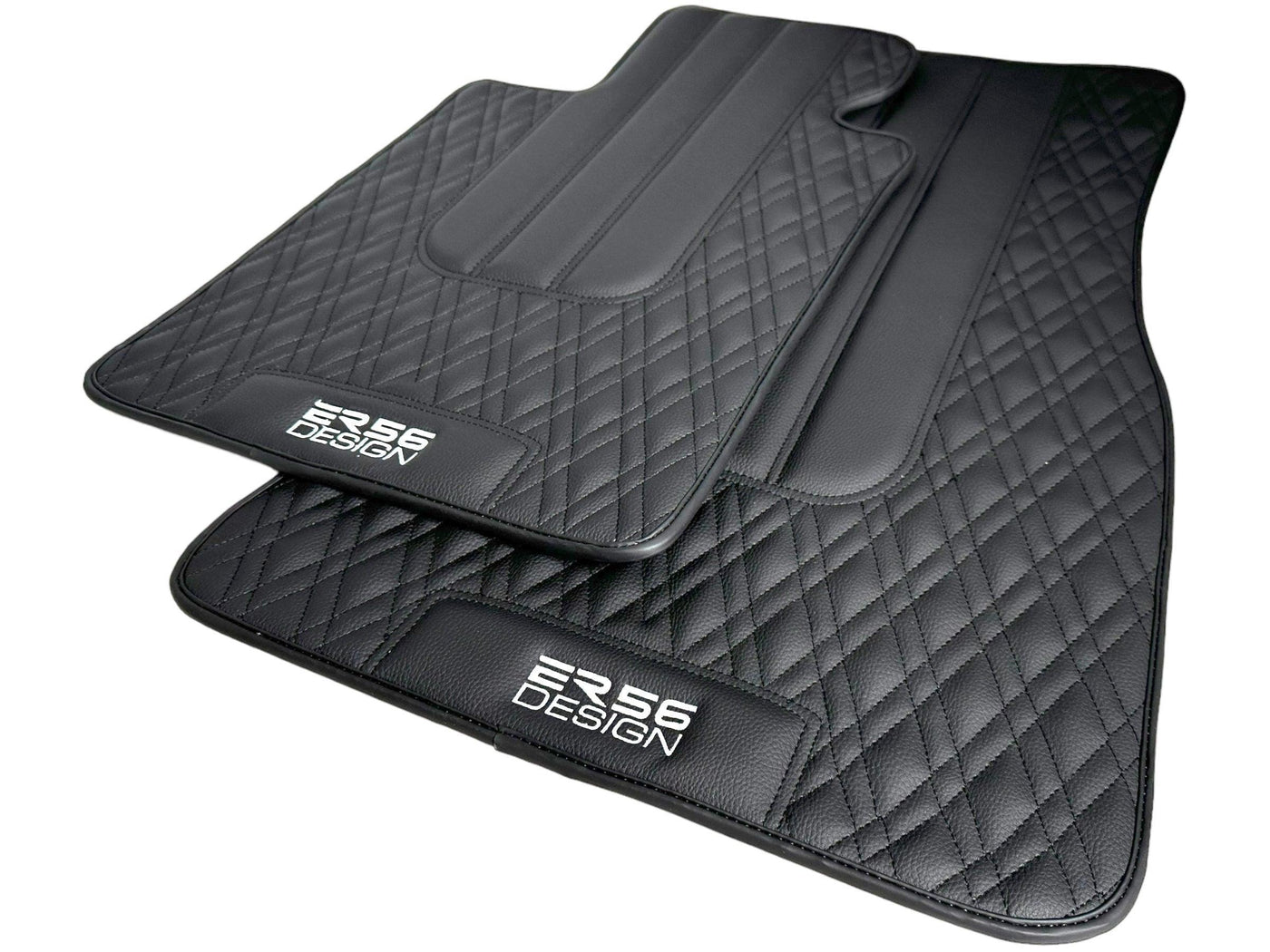 Floor Mats For BMW M3 4-door E90 Black Leather Er56 Design - AutoWin