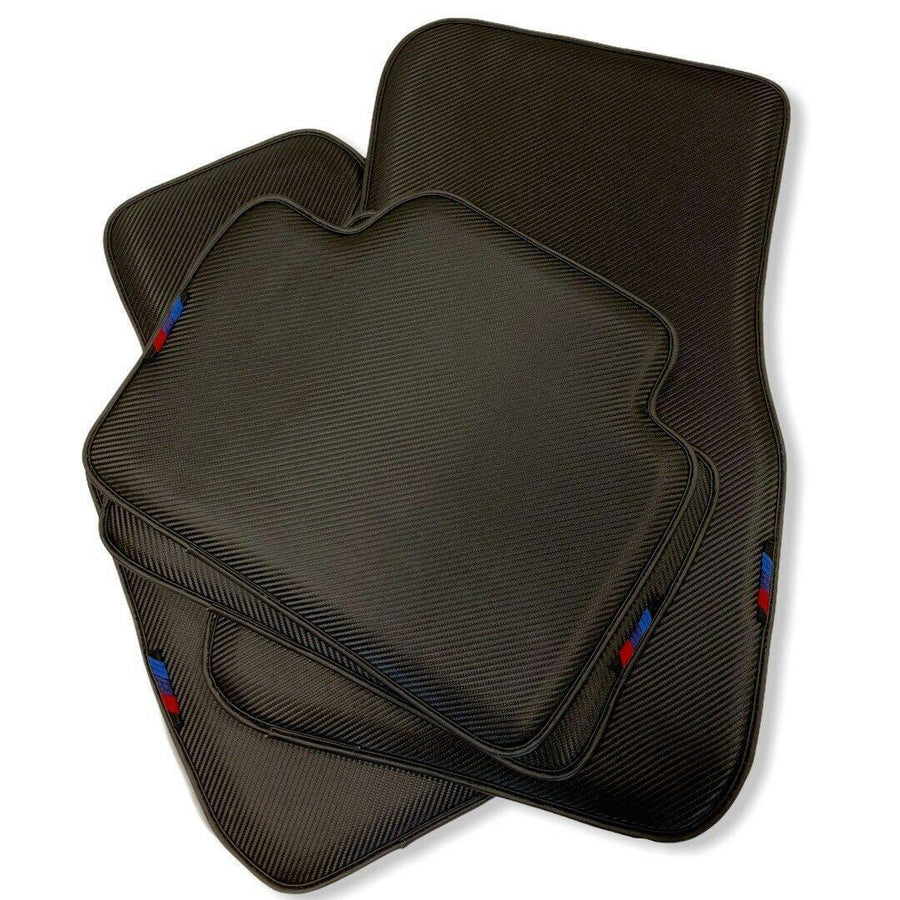 Floor Mats For BMW M3 G80 Autowin Brand Carbon Fiber Leather - AutoWin