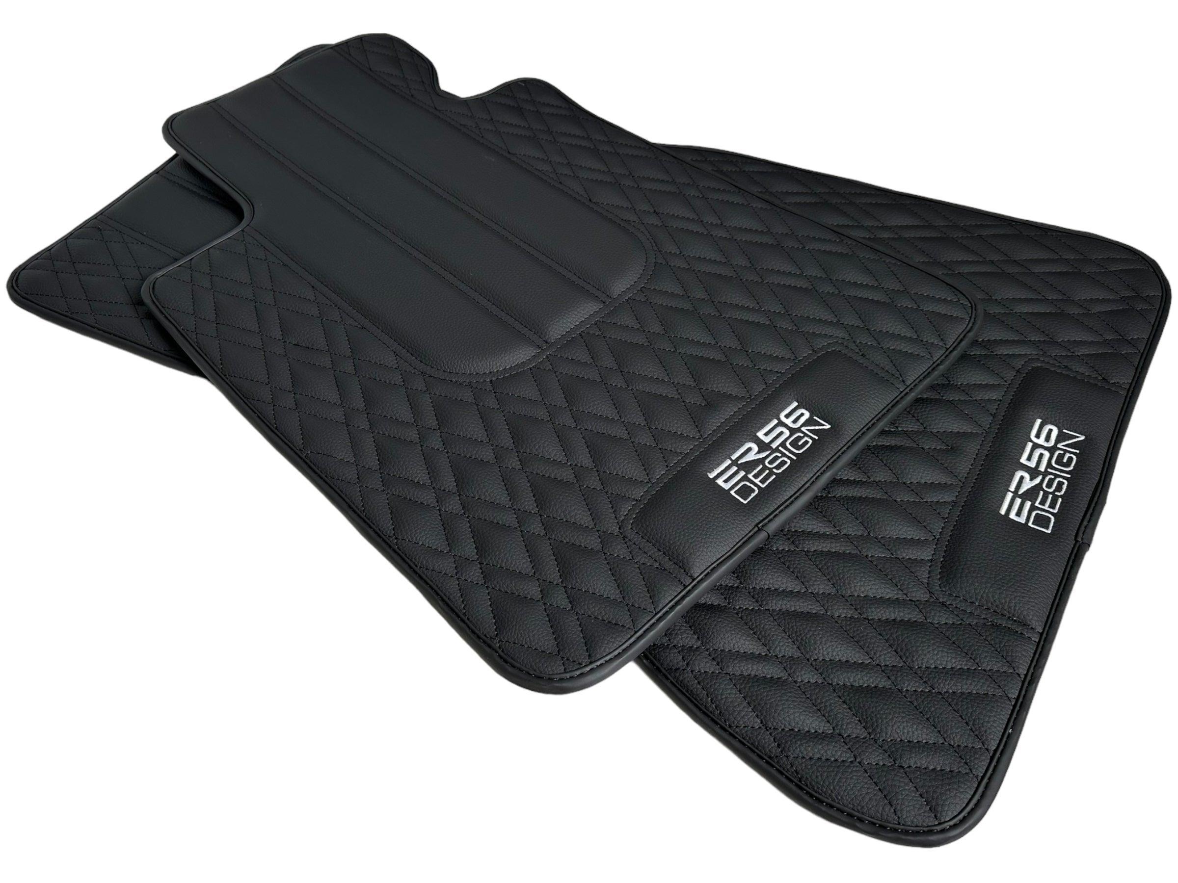 Floor Mats For BMW M8 F91 Convertible Black Leather Er56 Design - AutoWin
