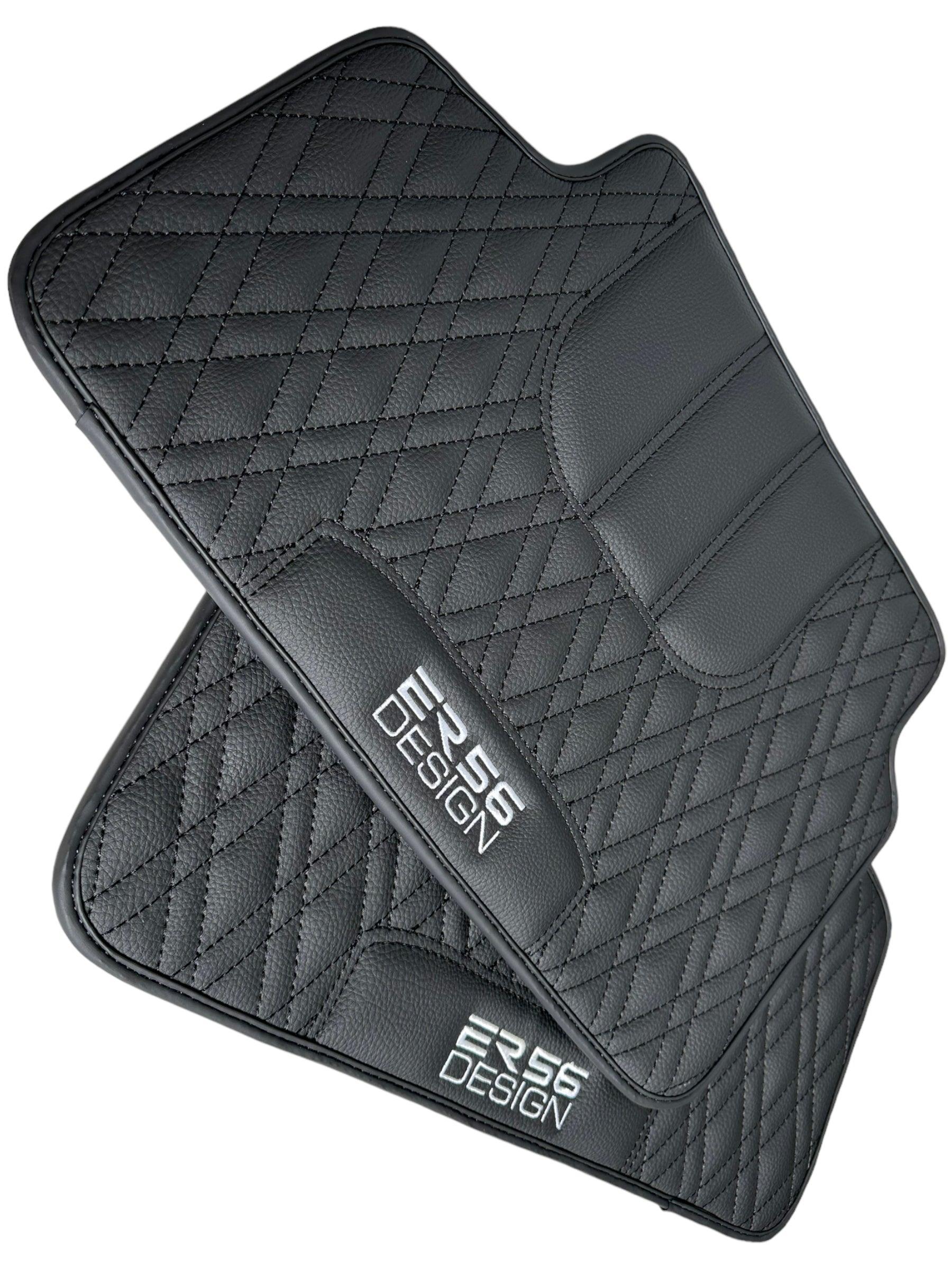 Floor Mats For BMW M8 F91 Convertible Black Leather Er56 Design - AutoWin