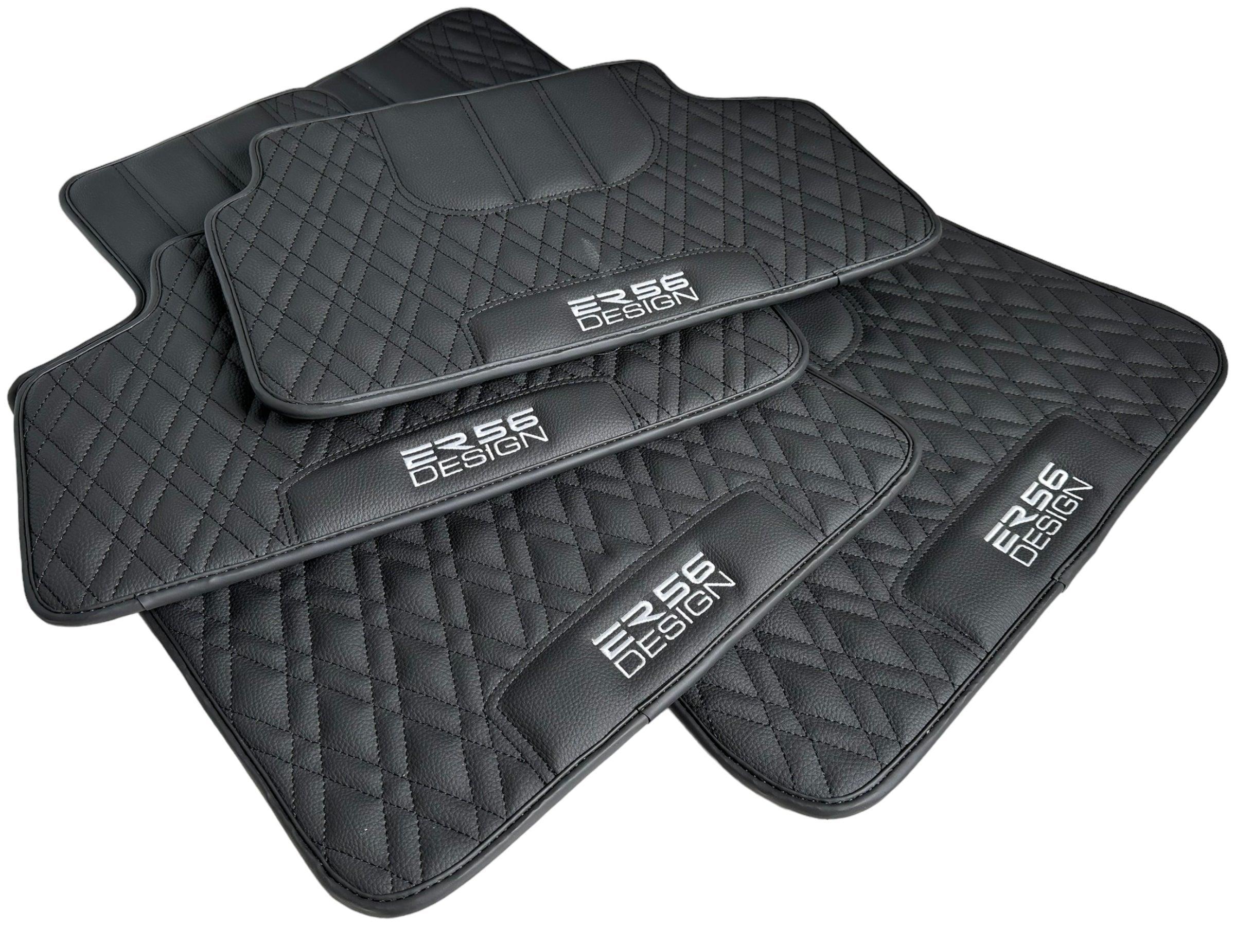Floor Mats For BMW M8 F91 Convertible Black Leather Er56 Design - AutoWin