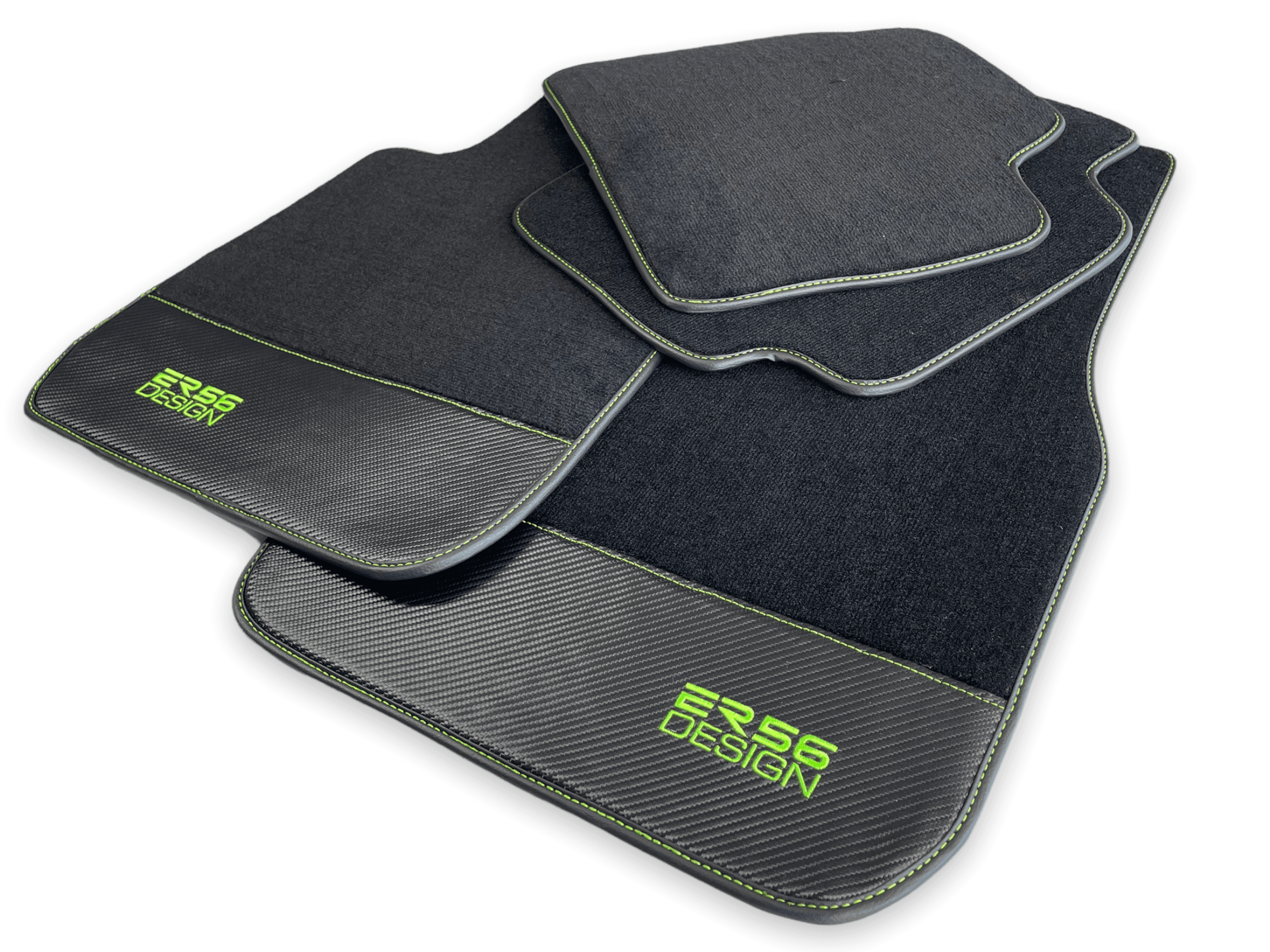 Floor Mats For BMW M8 F91 Convertible Carbon Leather Er56 Design - AutoWin