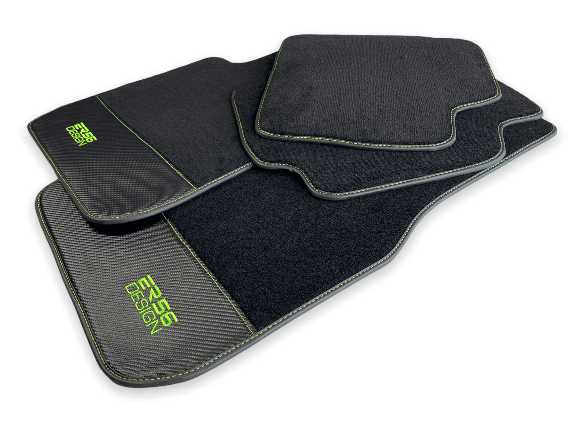 Floor Mats For BMW M8 F91 Convertible Carbon Leather Er56 Design - AutoWin