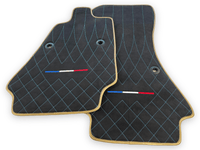 Floor Mats For Bugatti Chiron Alcantara Leather Gold Edition - AutoWin