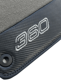 Floor Mats For Ferrari 360 Modena 1999-2005 Gray With Carbon Fiber Leather - AutoWin