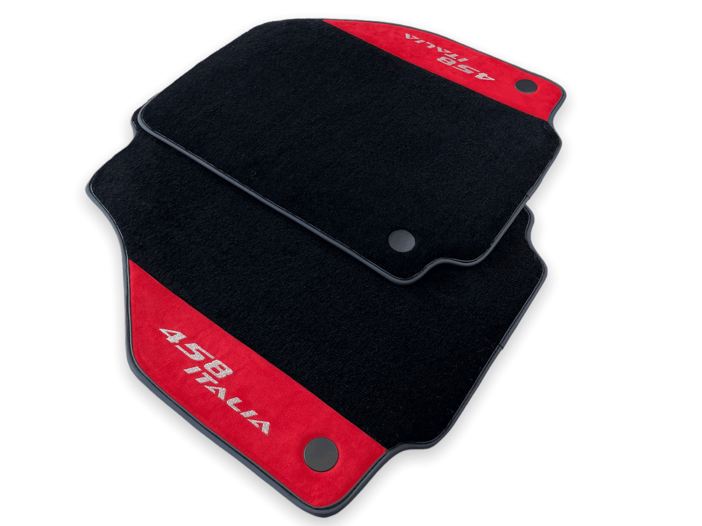 Floor Mats For Ferrari 458 Italia 2009-2015 Red Alcantara Leather - AutoWin