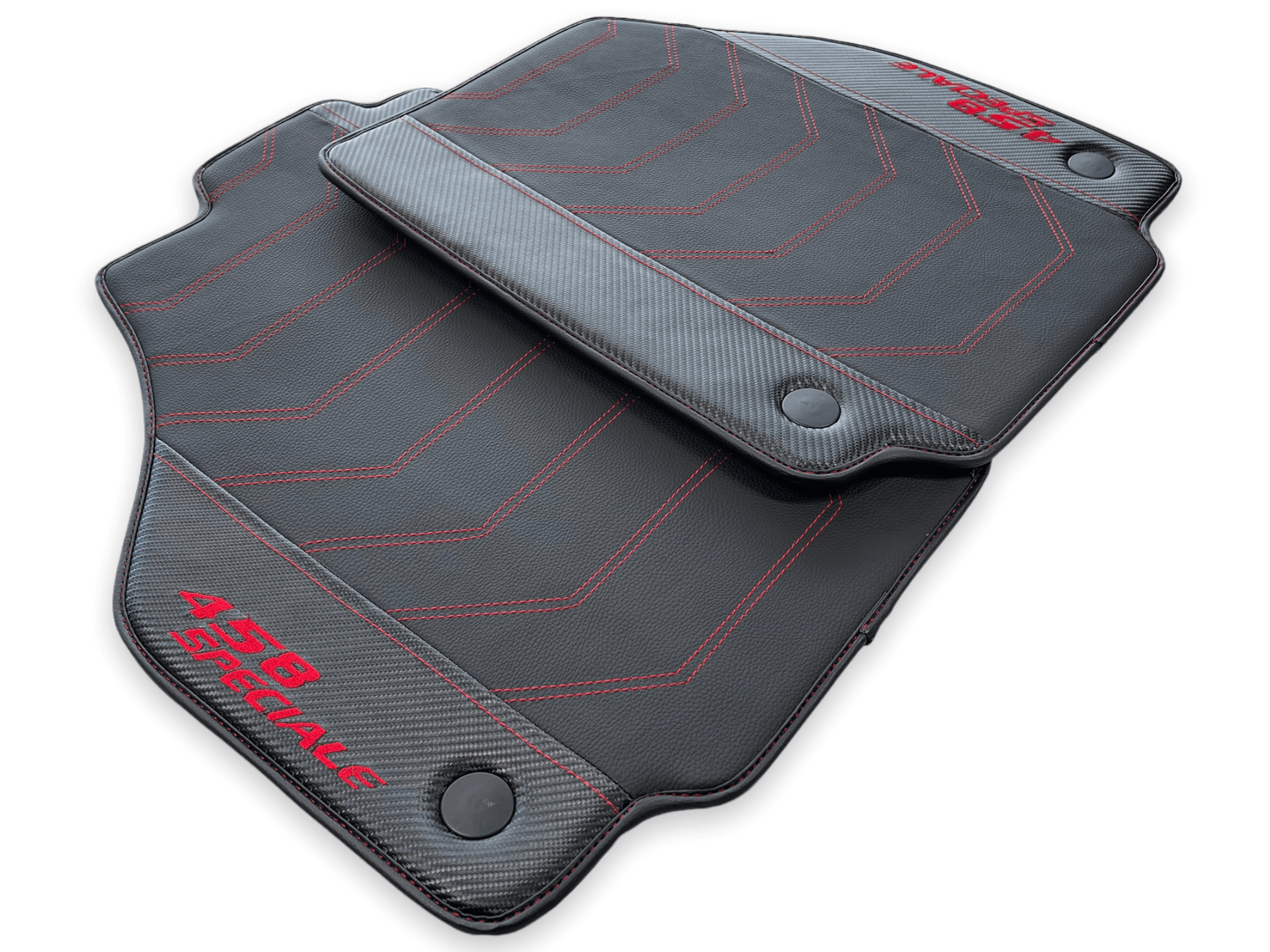 Floor Mats For Ferrari 458 Speciale With Carbon Fiber Leather 2012-2015 - AutoWin