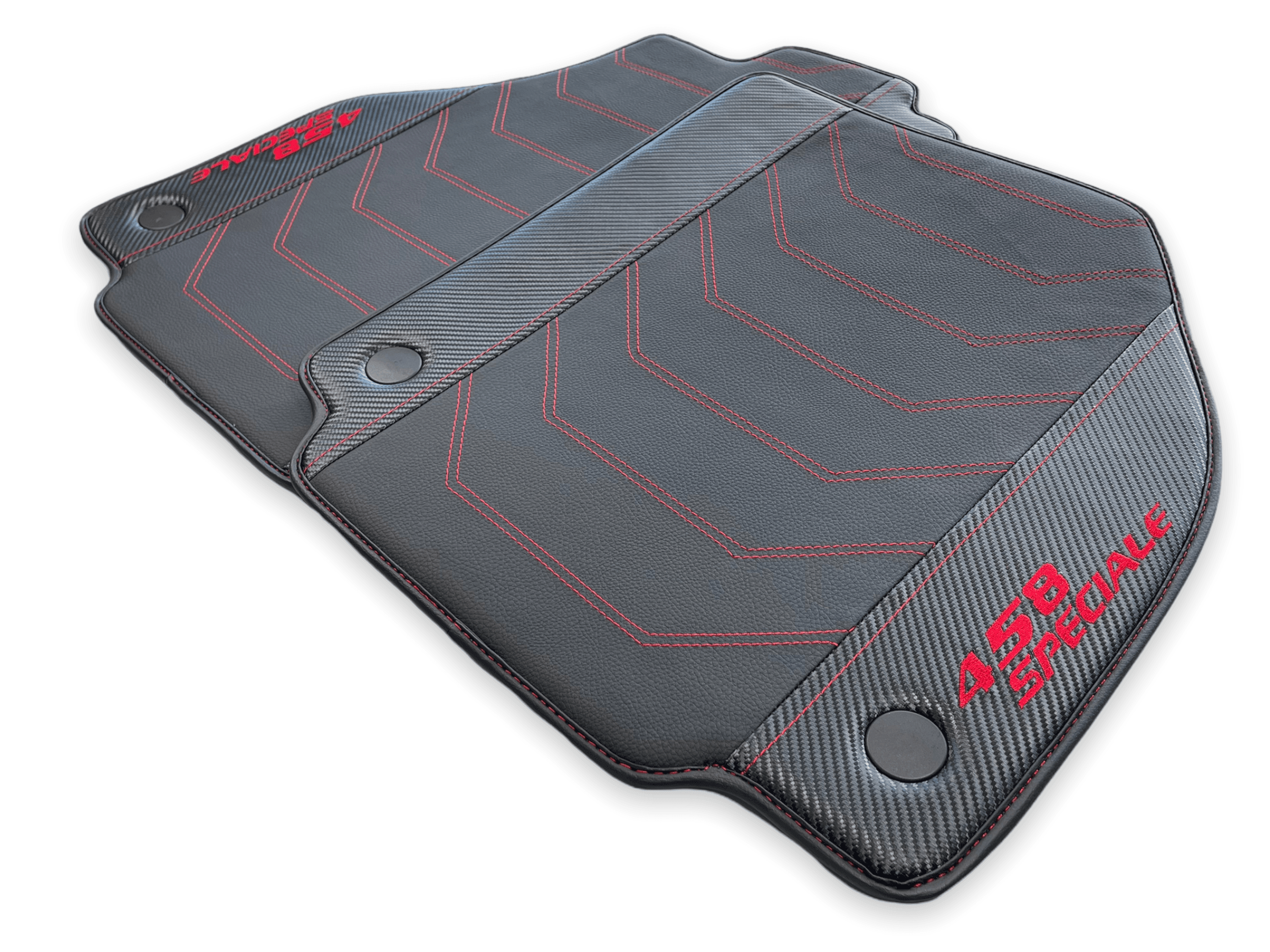 Floor Mats For Ferrari 458 Speciale With Carbon Fiber Leather 2012-2015 - AutoWin