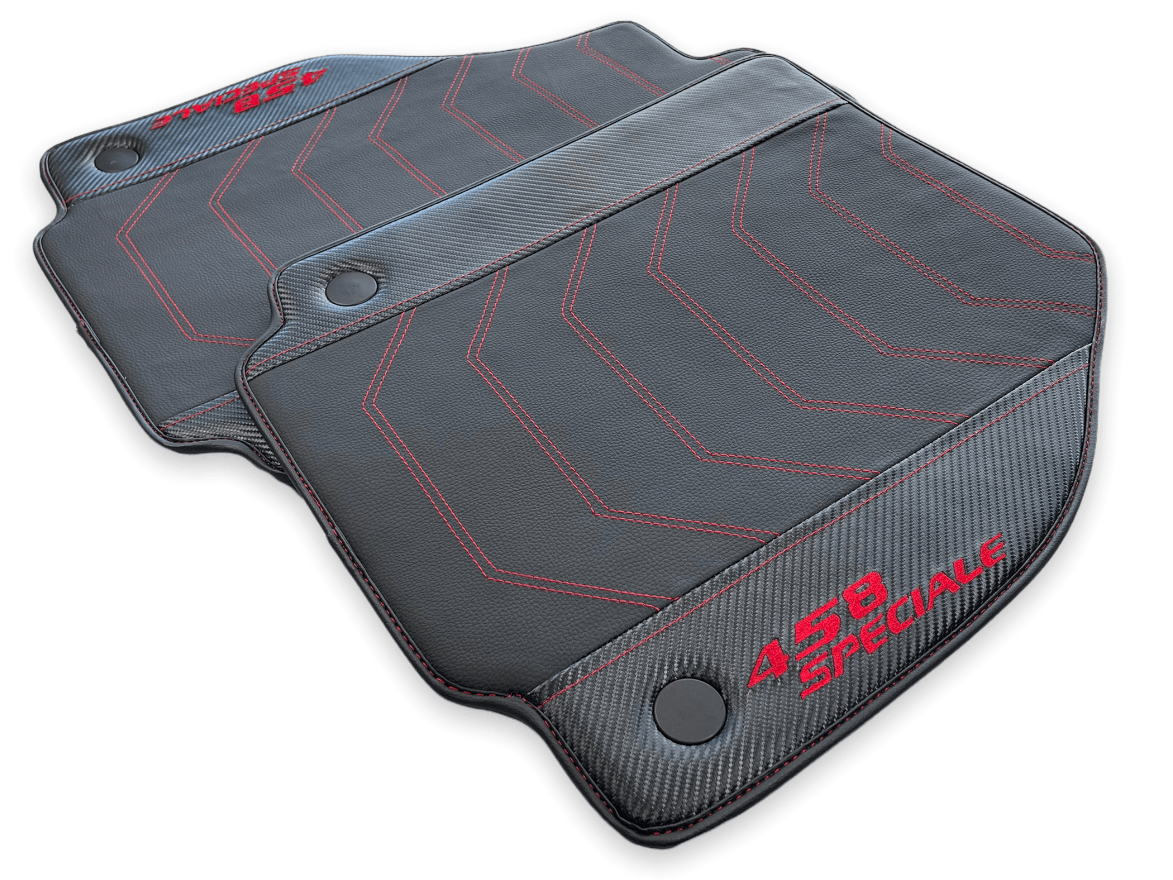 Floor Mats For Ferrari 458 Speciale With Carbon Fiber Leather 2012-2015 - AutoWin