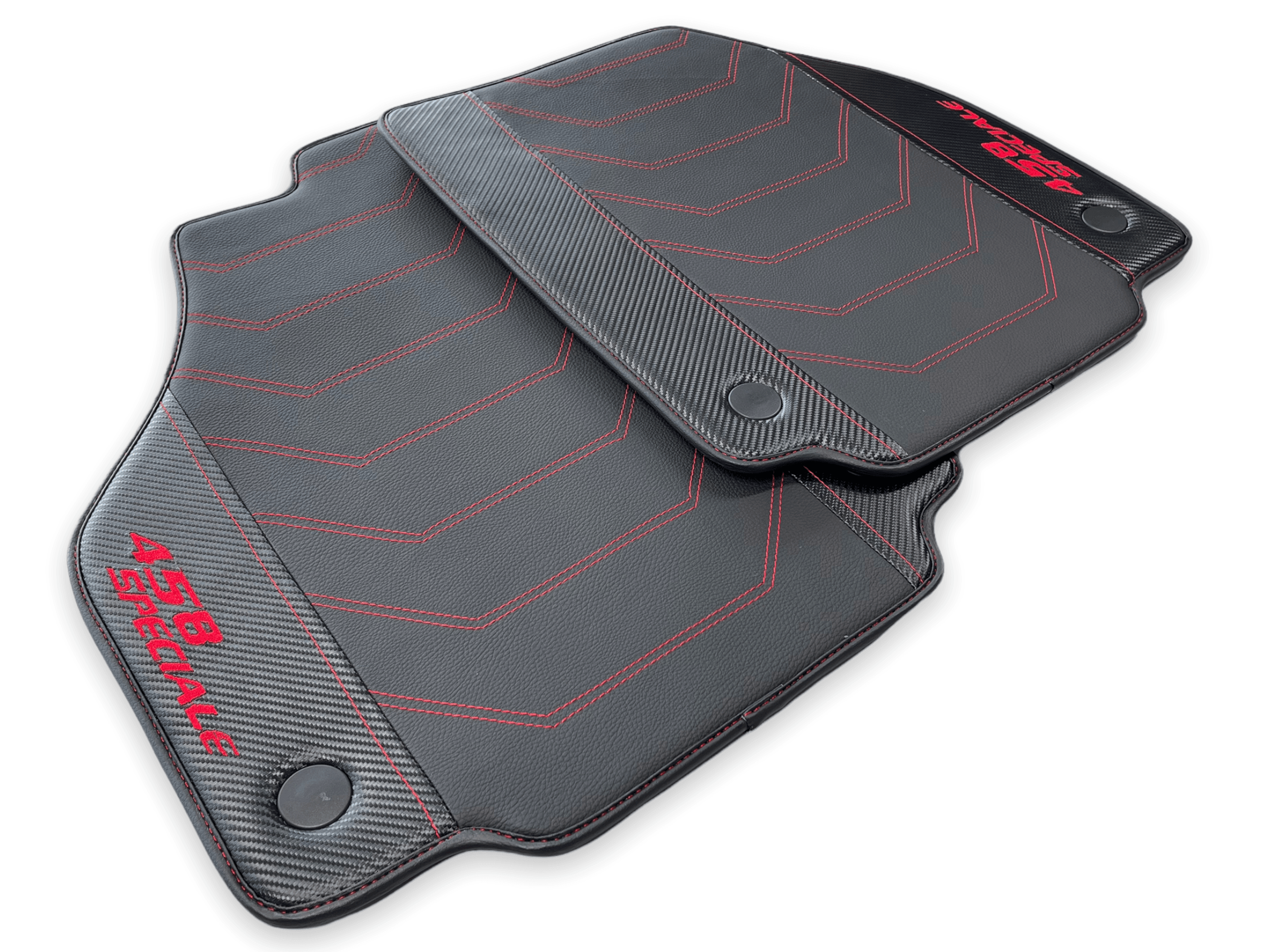 Floor Mats For Ferrari 458 Speciale With Carbon Fiber Leather 2012-2015 - AutoWin