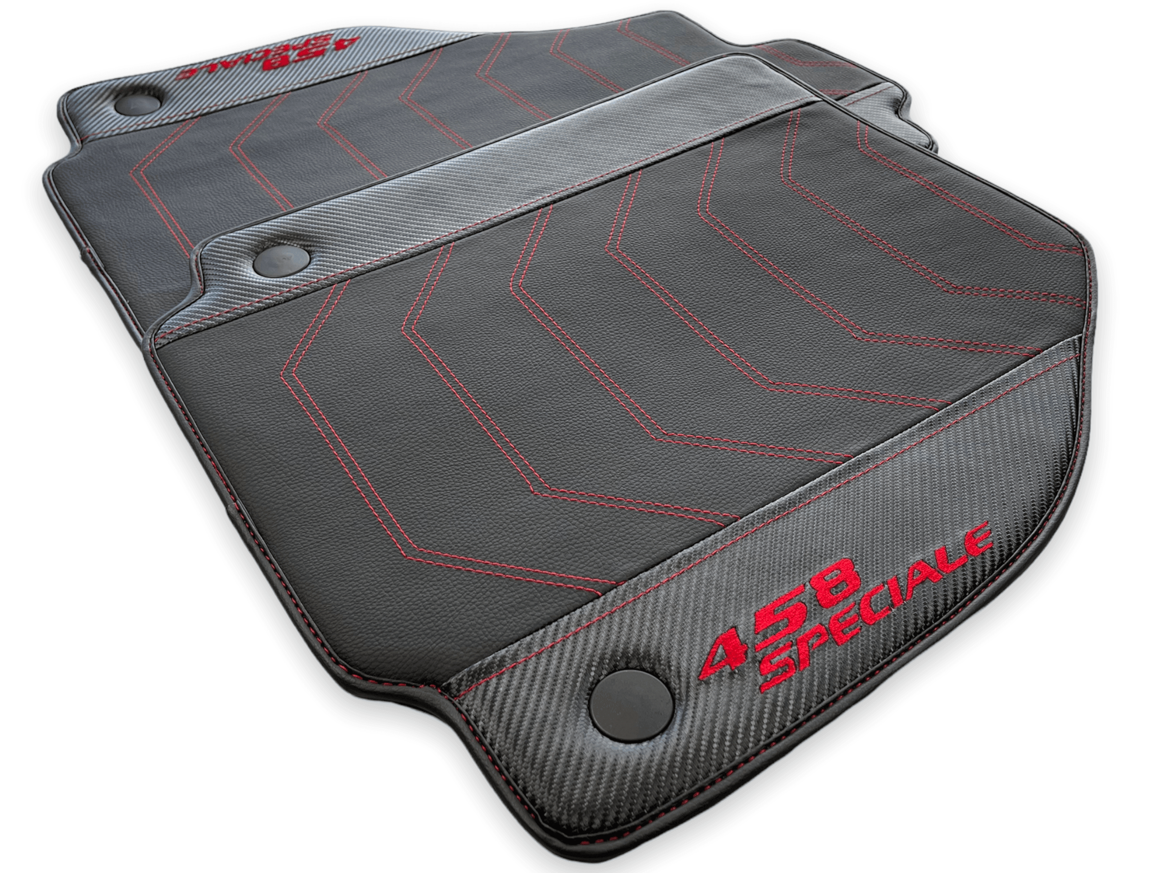 Floor Mats For Ferrari 458 Speciale With Carbon Fiber Leather 2012-2015 - AutoWin
