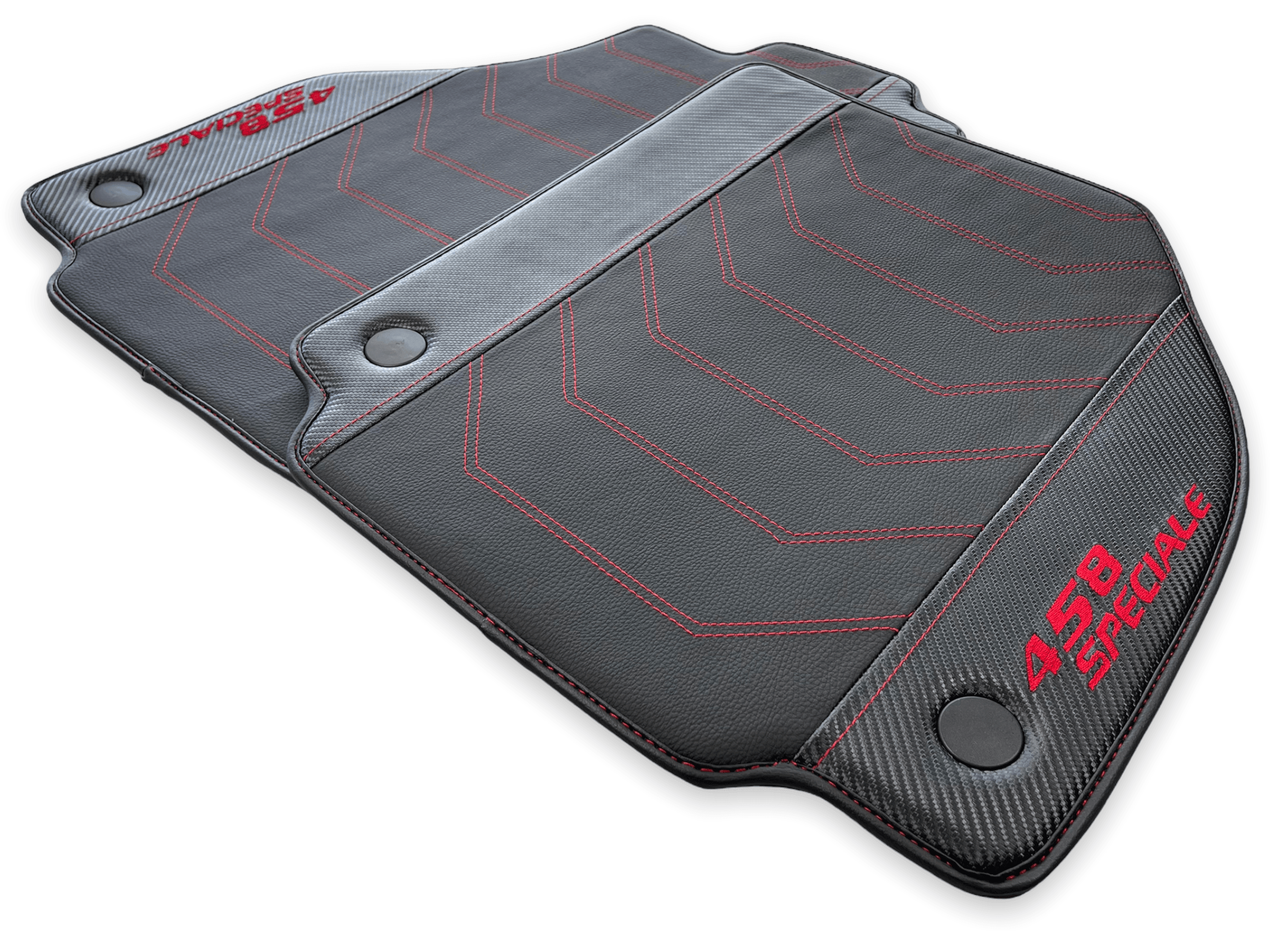 Floor Mats For Ferrari 458 Speciale With Carbon Fiber Leather 2012-2015 - AutoWin