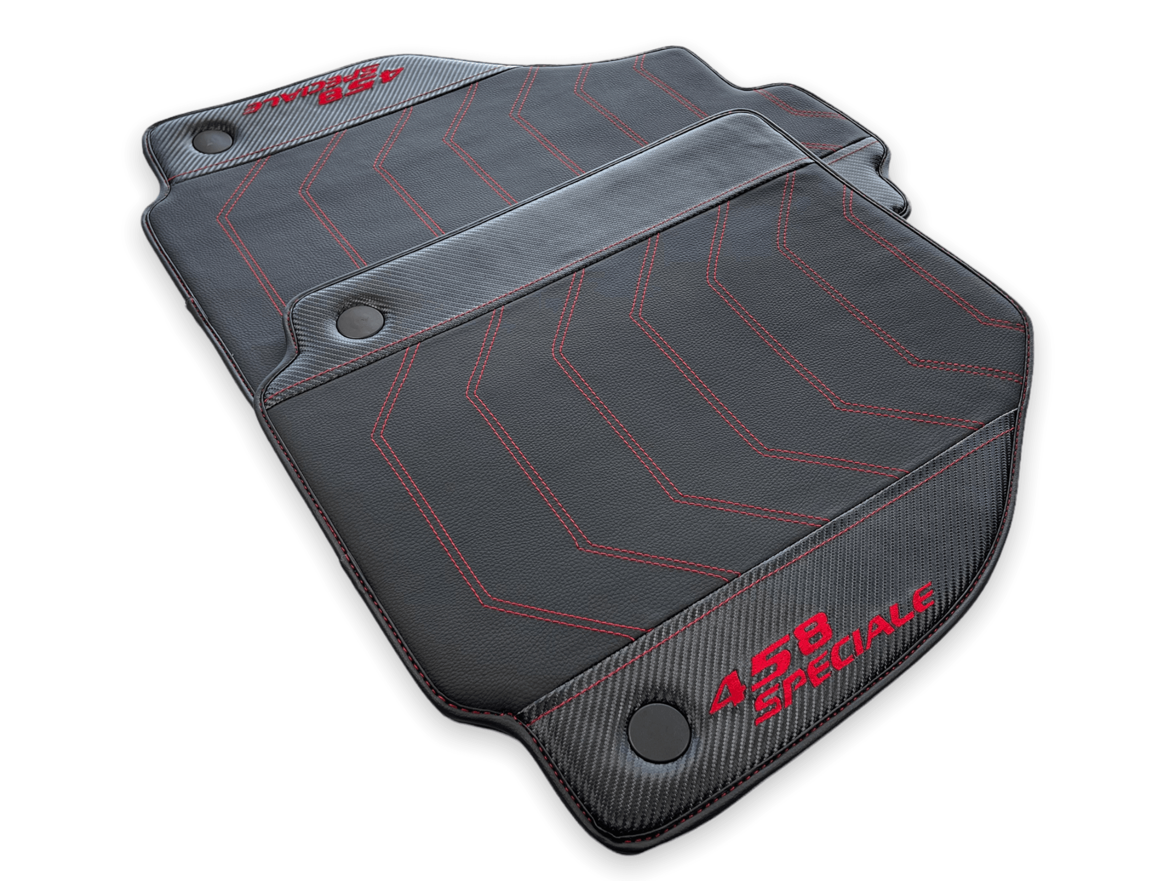 Floor Mats For Ferrari 458 Speciale With Carbon Fiber Leather 2012-2015 - AutoWin