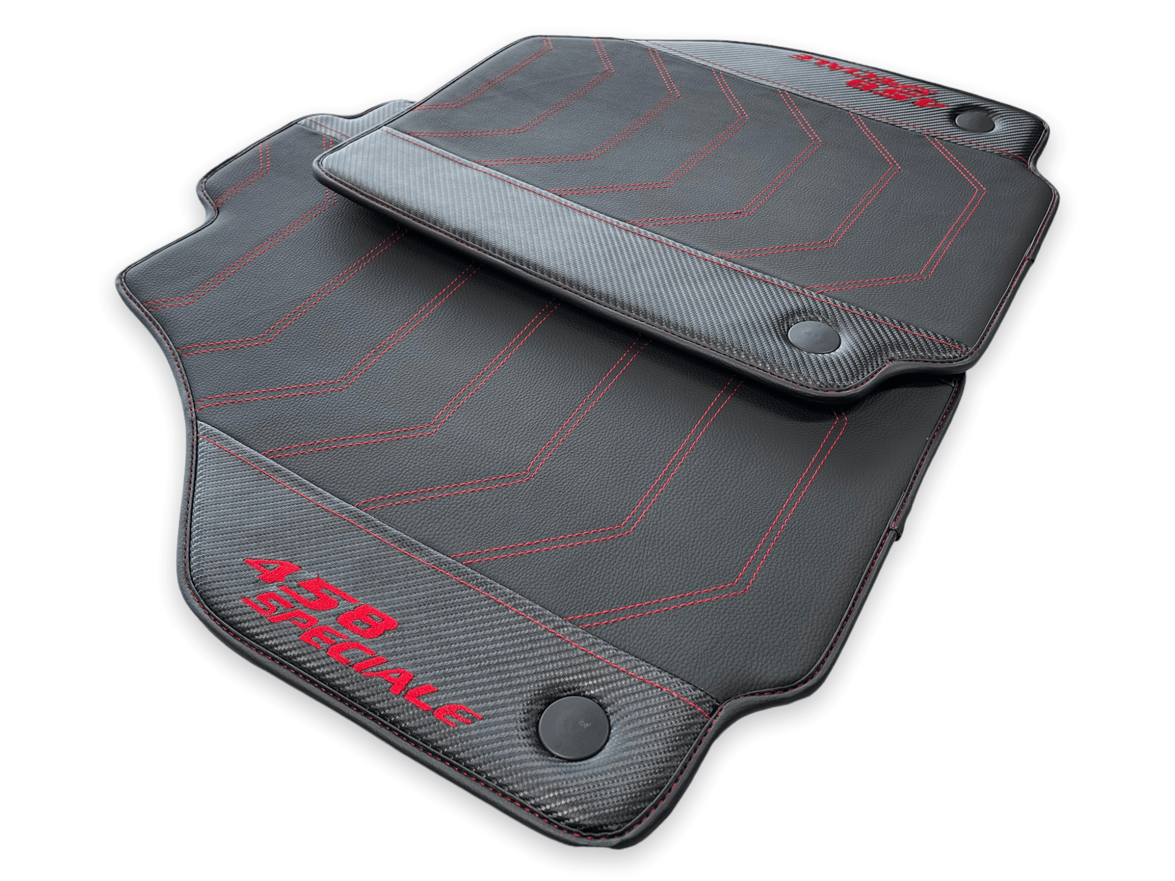 Floor Mats For Ferrari 458 Speciale With Carbon Fiber Leather 2012-2015 - AutoWin
